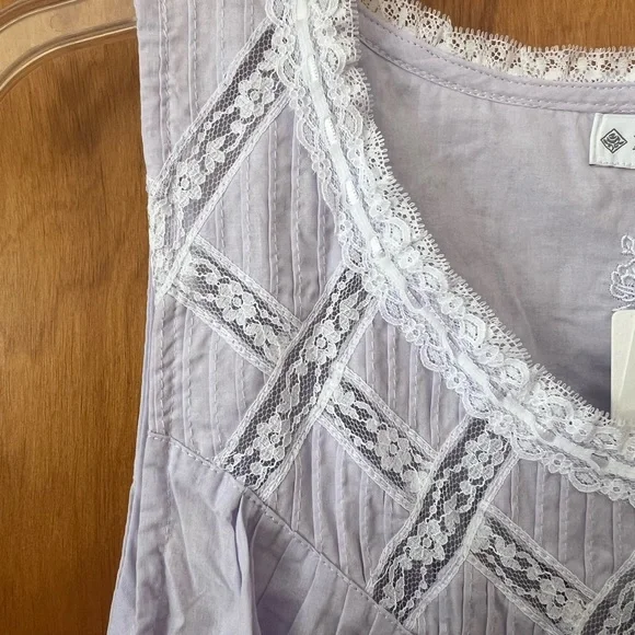 NWT Eileen West size small periwinkle full length sleeveless nightgown - Picture 3 of 6